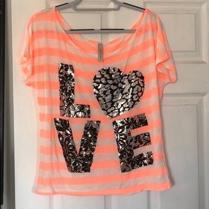 Off the shoulder ‘love” top